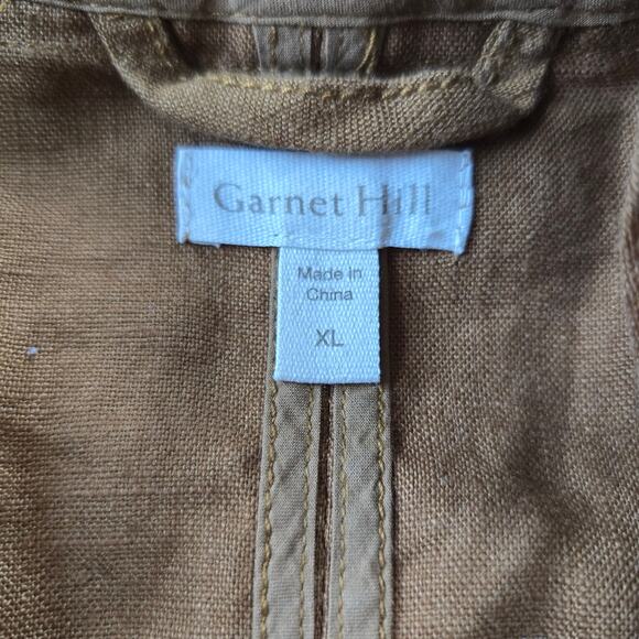 Garnet Hill Modern Linen Topper Jacket Women's XL Tobacco Linen Coastal Boho - Picture 6 of 12